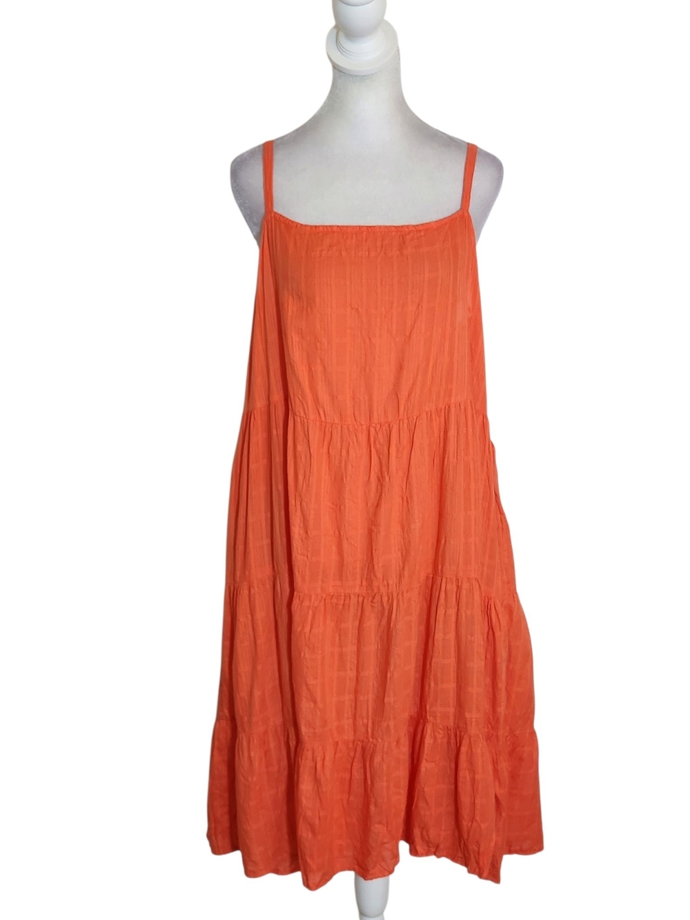 Old Navy Orange Boho Tiered Sundress Size Large Tall